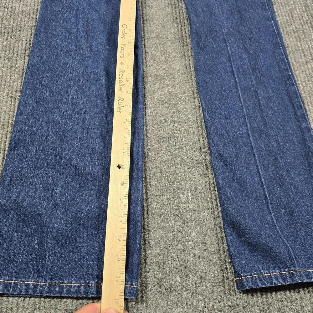VTG Y2K Tommy Jeans Size 5 Blue Medium Wash Hipster Flare 100% Cotton Flag Patch - Picture 10 of 13